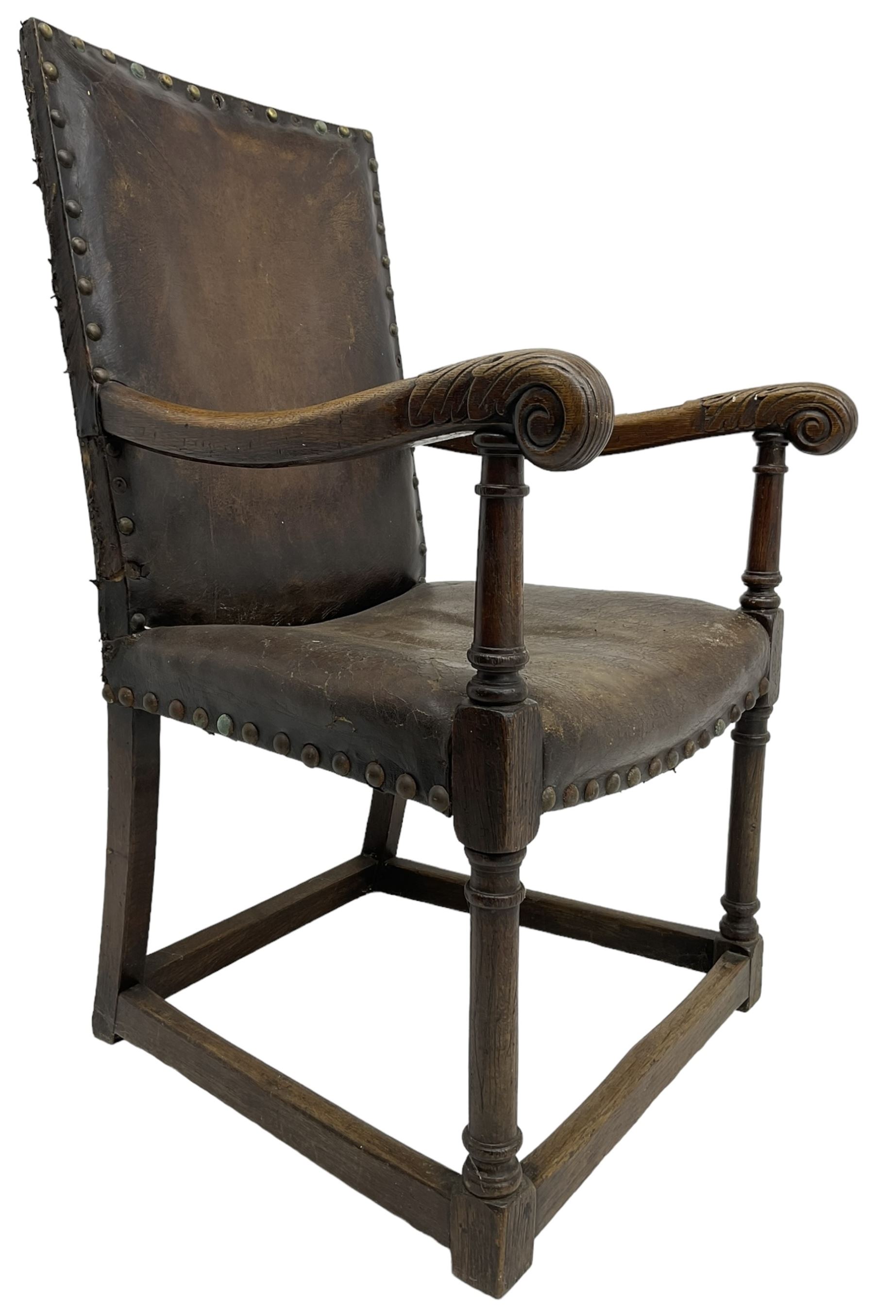 17th century design oak armchair - Image 3 of 6