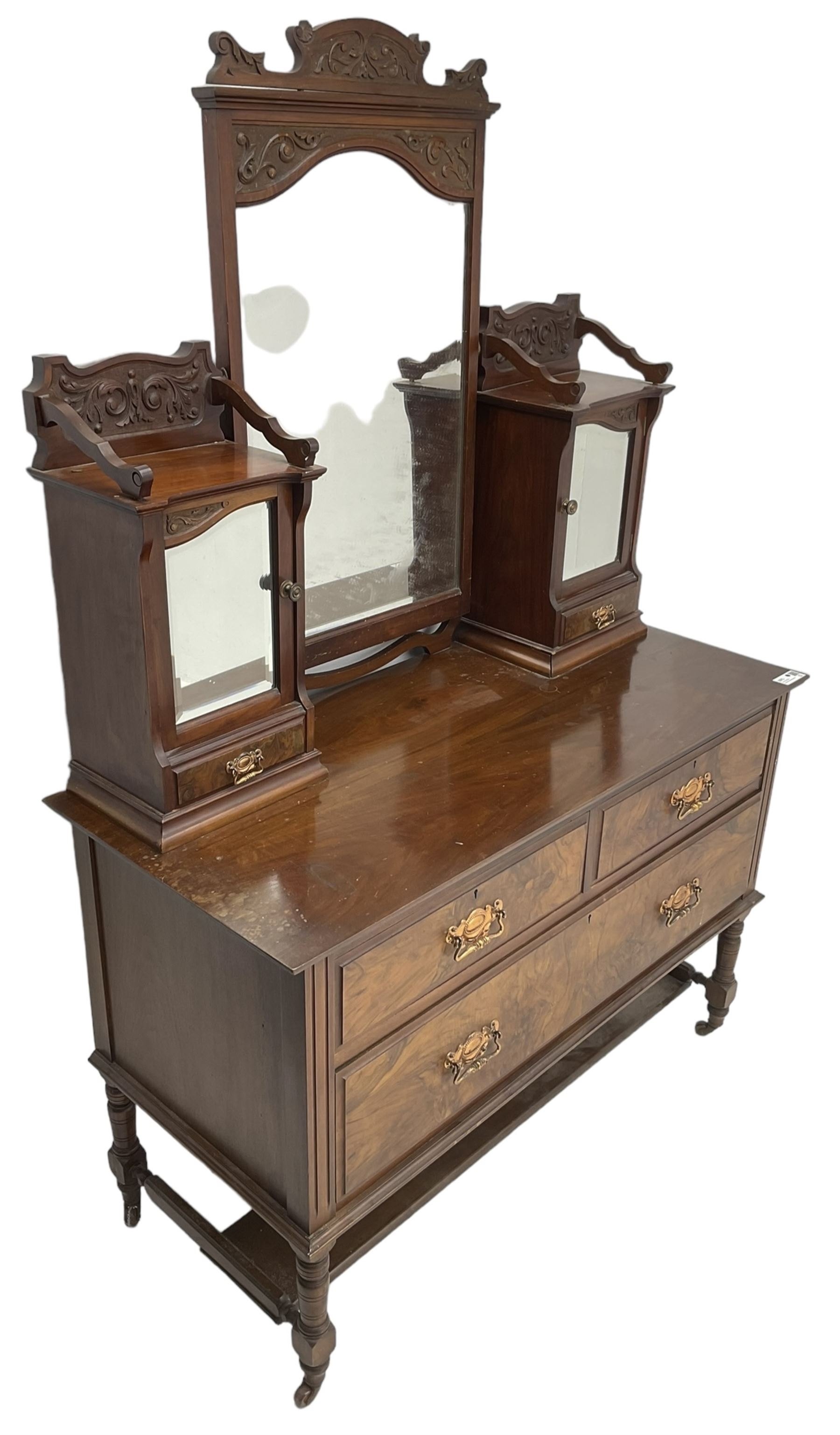 Late Victorian walnut dressing table - Image 2 of 6