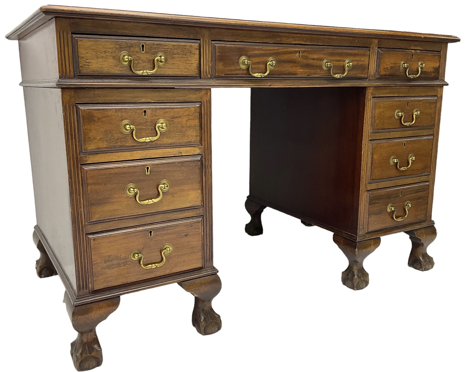 Early 20th century mahogany twin pedestal desk - Bild 8 aus 8