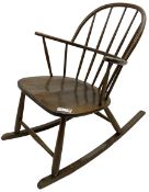 Mid-to-late 20th century beech rocking chair