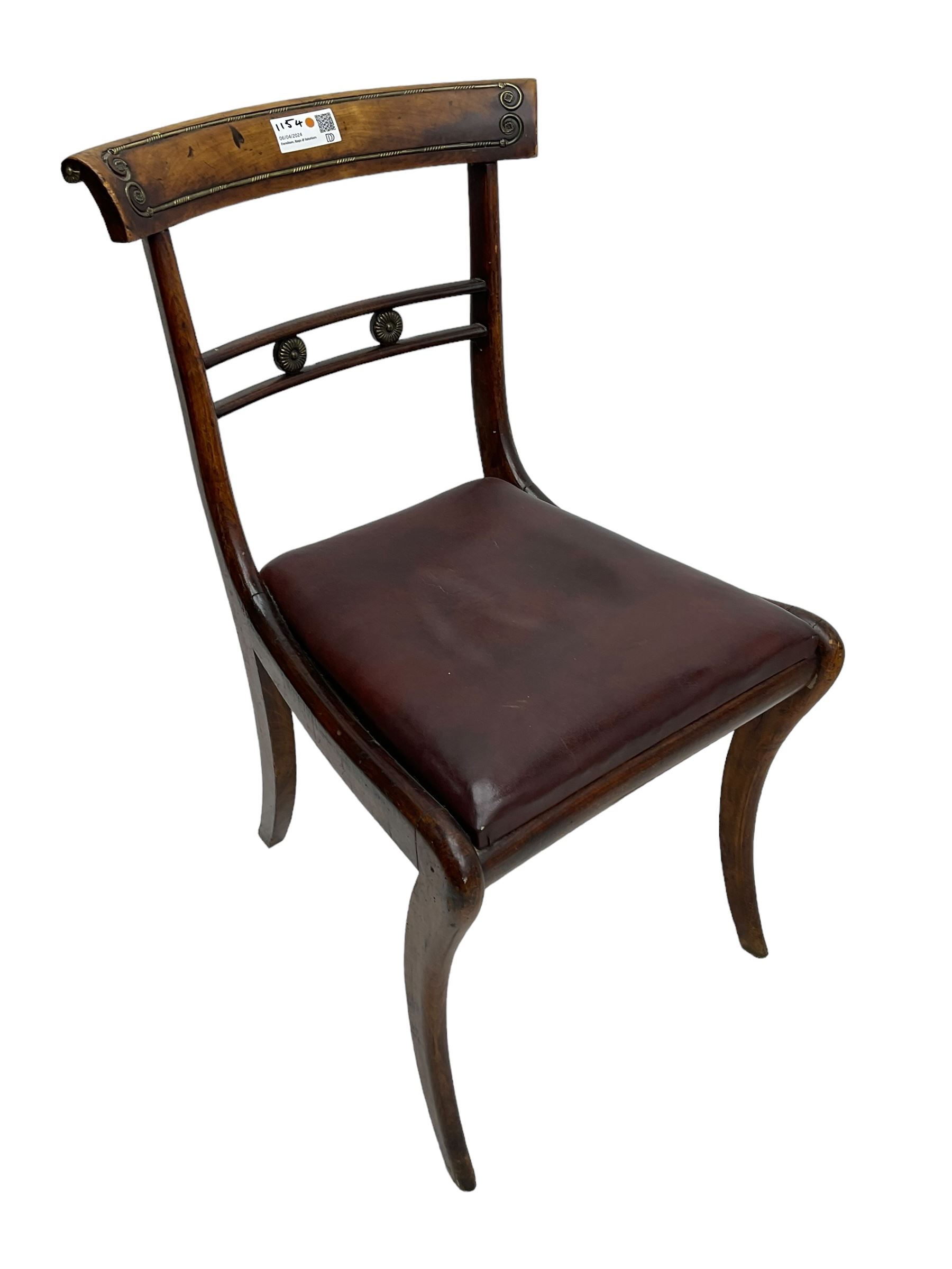 Collection of early 19th century Regency period dining chairs - set of three early 19th century maho - Image 8 of 8