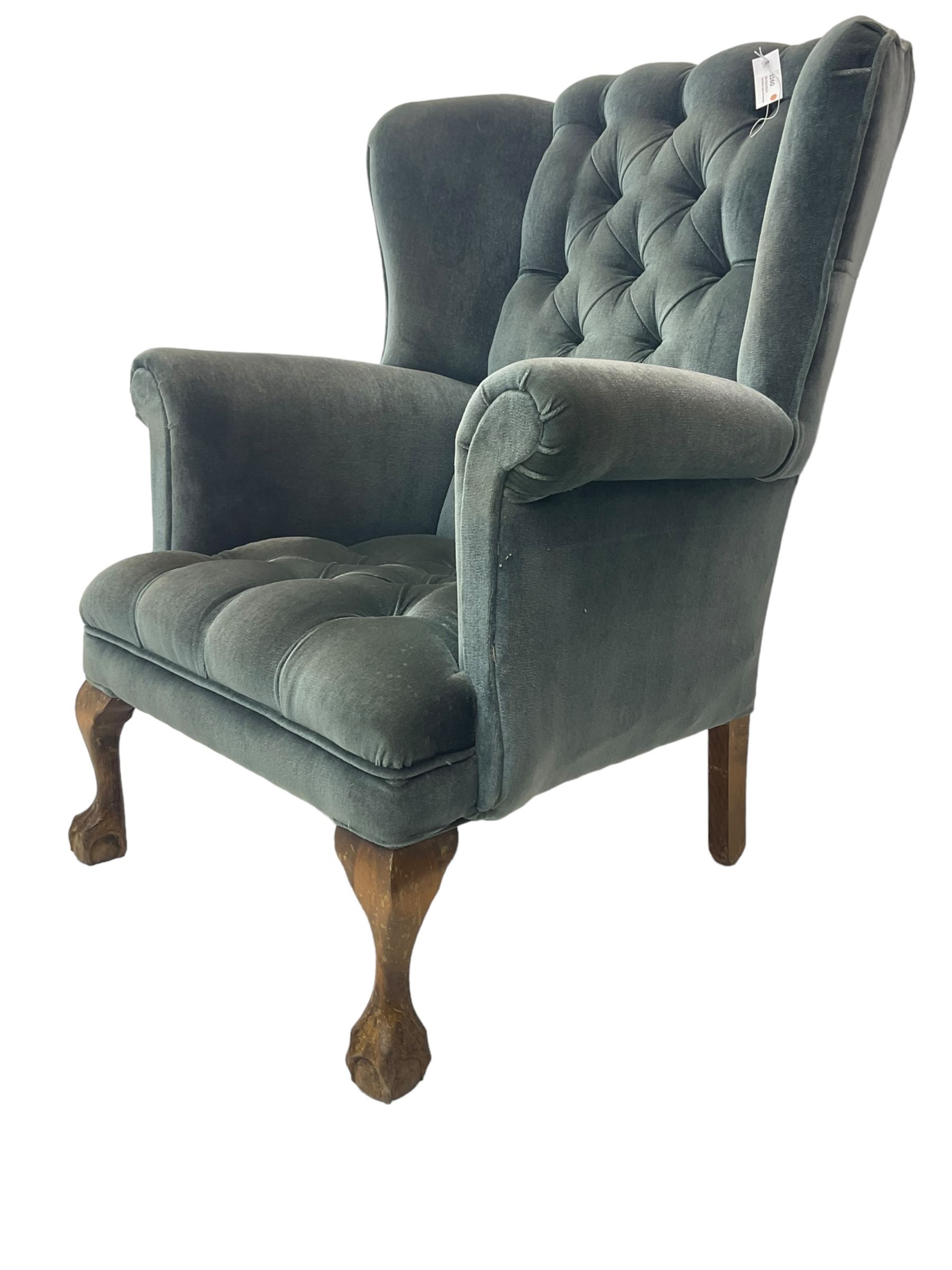 Georgian design wingback armchair - Image 5 of 6