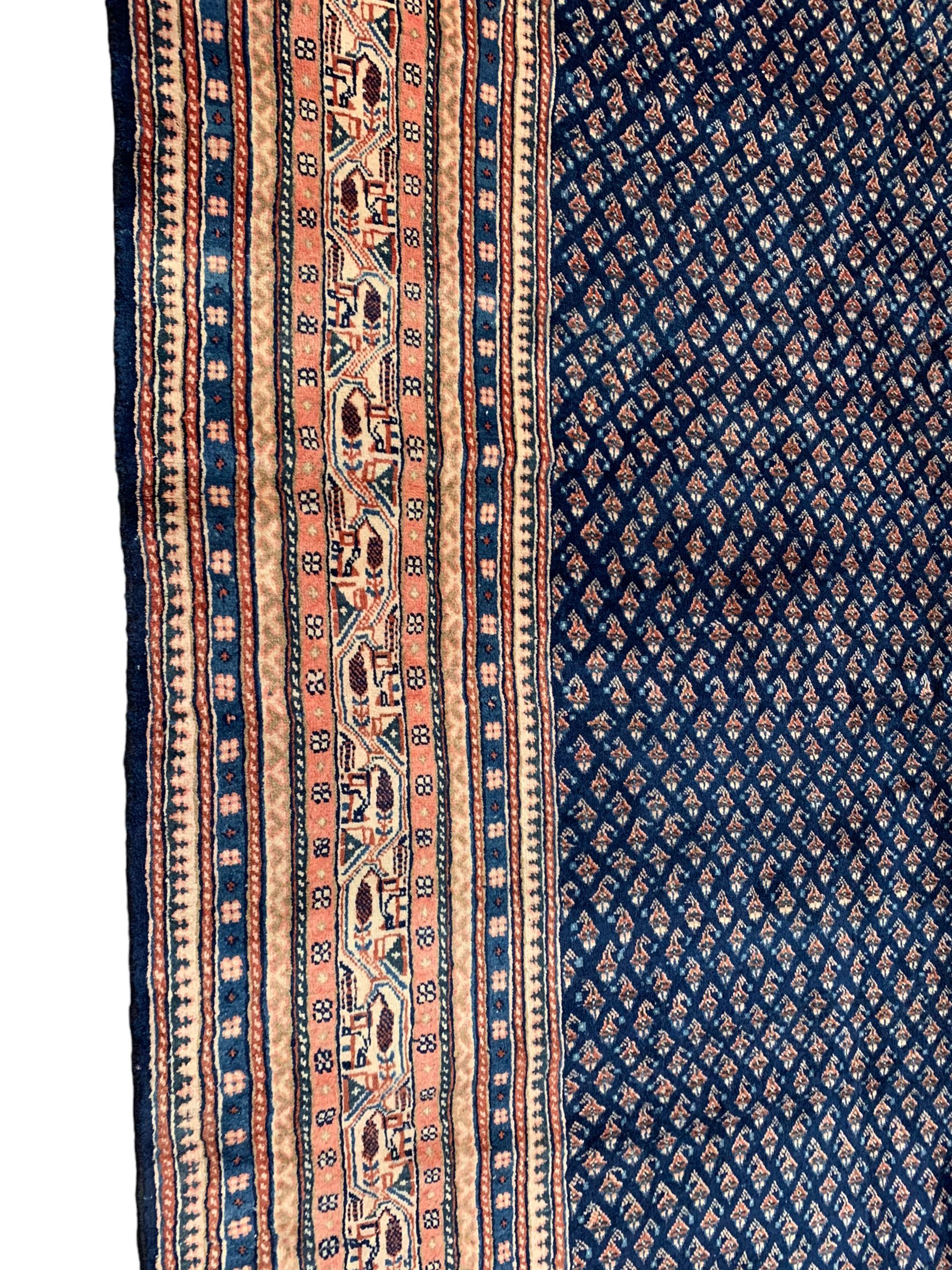 Persian Araak indigo ground carpet - Image 6 of 8