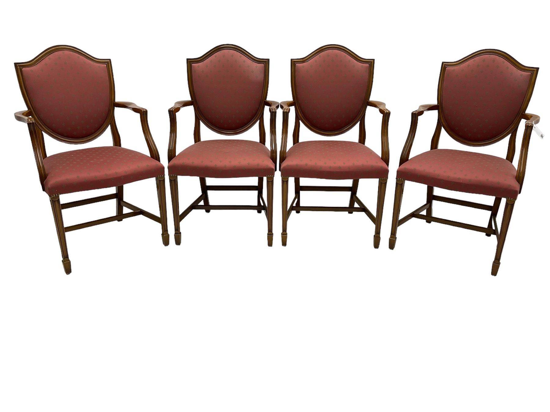 Set of six Hepplewhite design mahogany dining carver chairs - Image 6 of 10