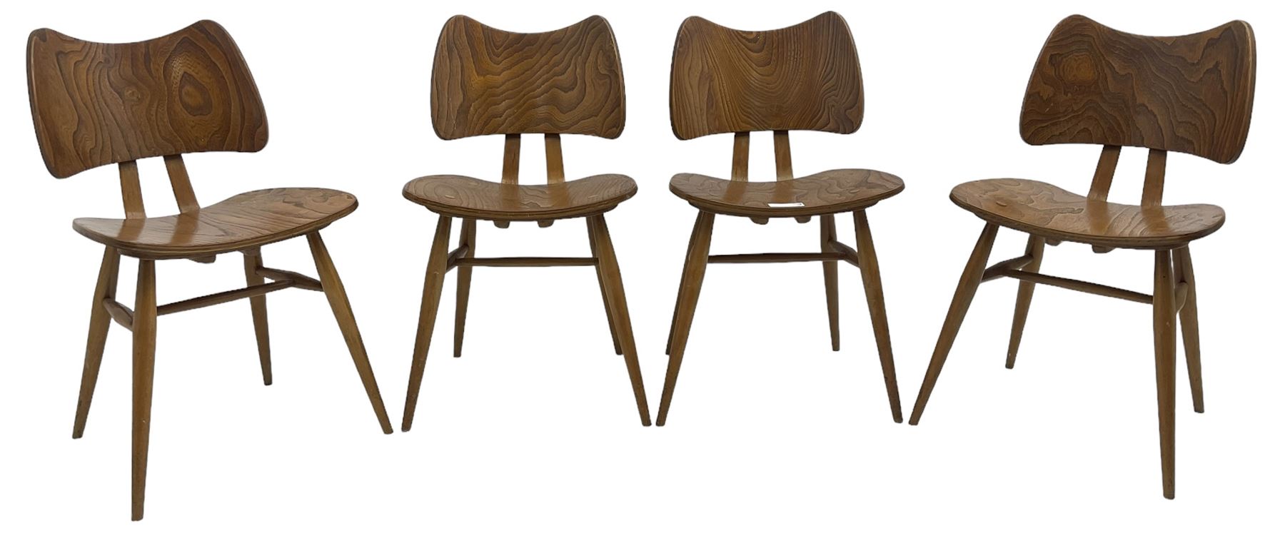 Lucian Ercolani - set of four ercol elm and beech model '401' dining chairs - Image 8 of 42