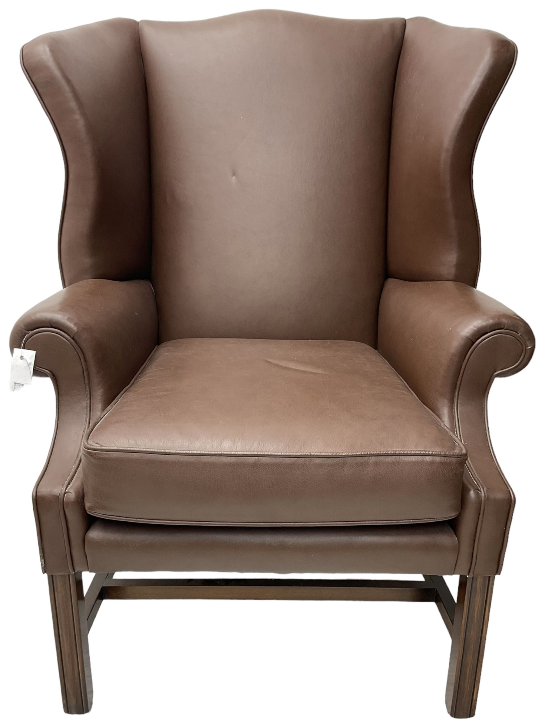 Georgian design wingback armchair - Image 4 of 6