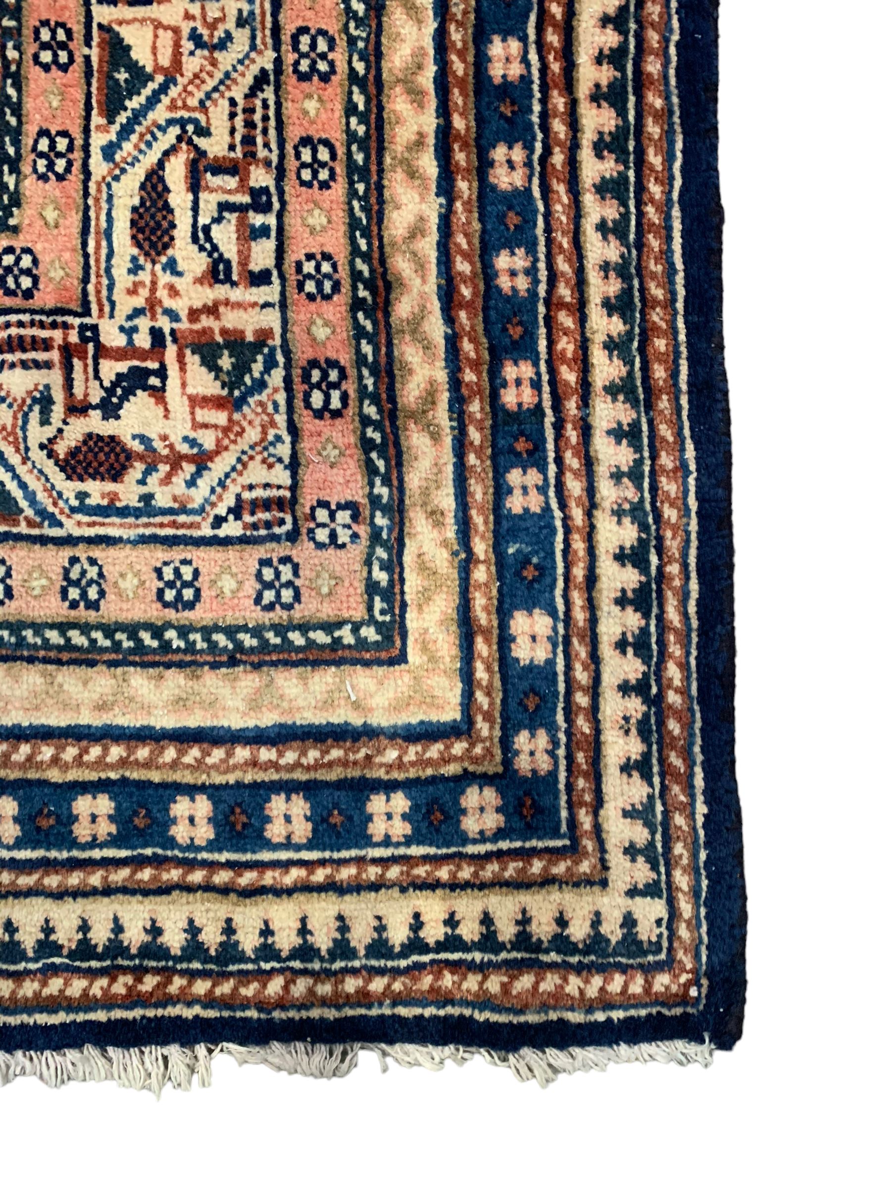 Persian Araak indigo ground carpet - Image 5 of 8
