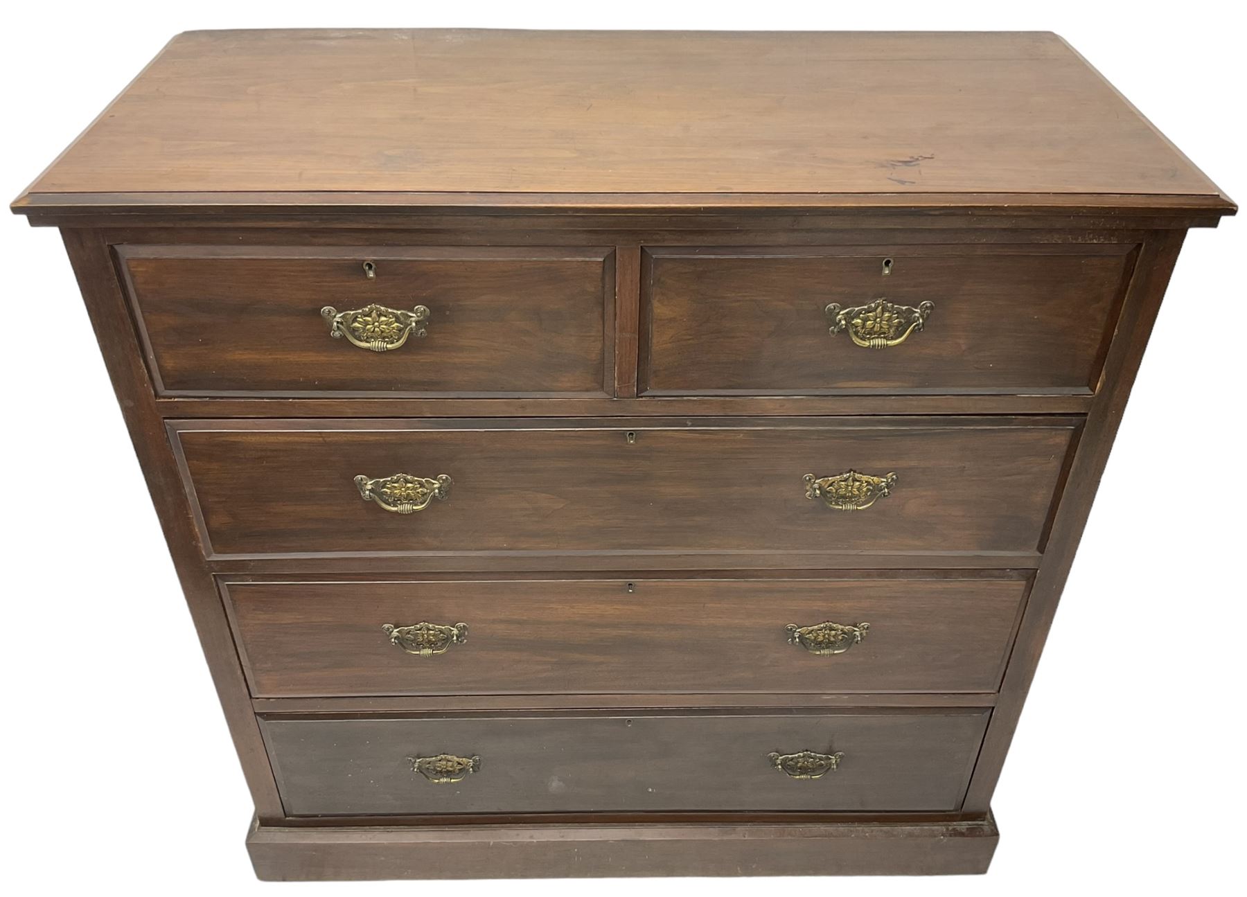 Late Victorian walnut chest - Image 6 of 6