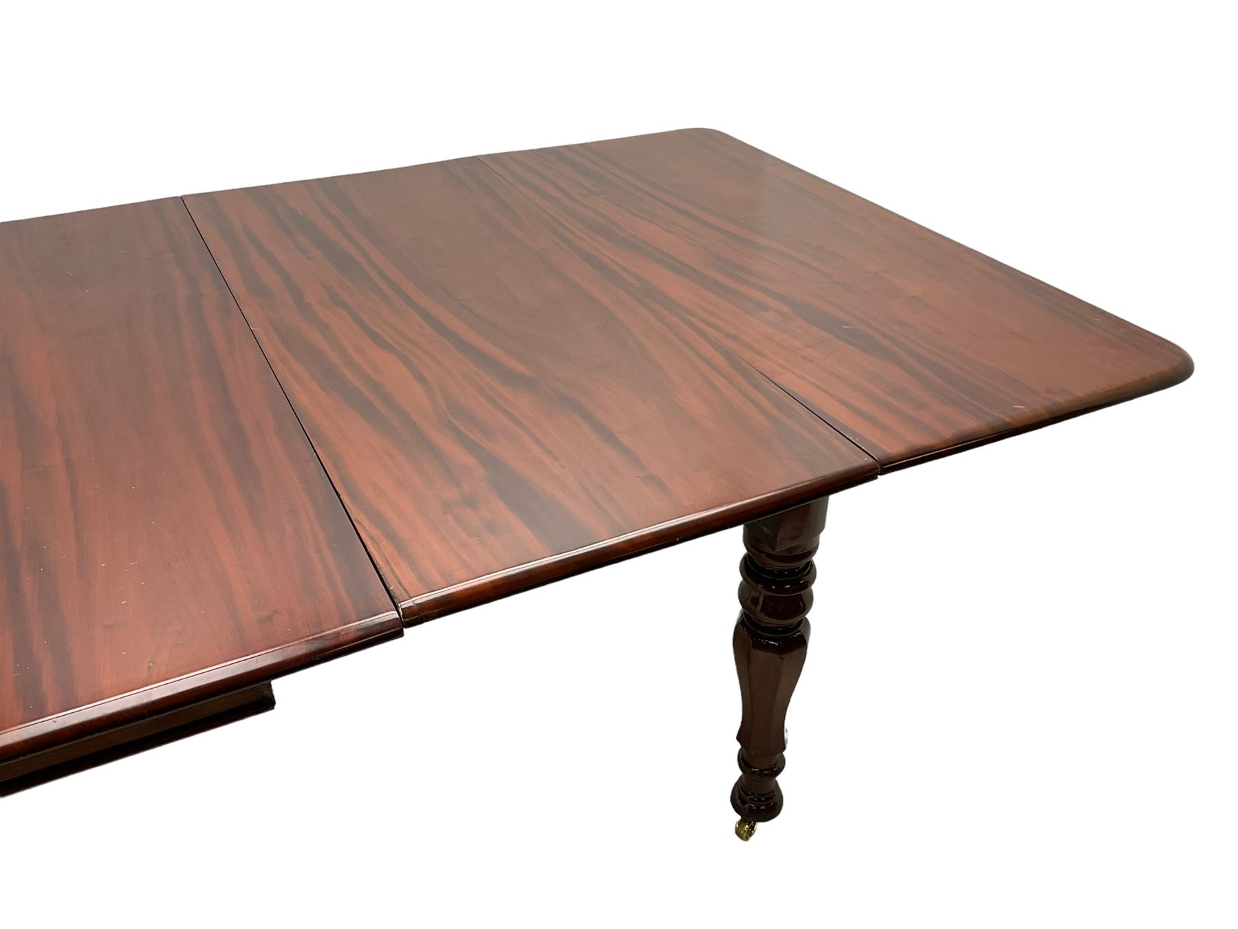 19th century mahogany extending dining table with three additional leaves - Image 4 of 15