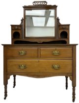 Edwardian walnut dressing table chest