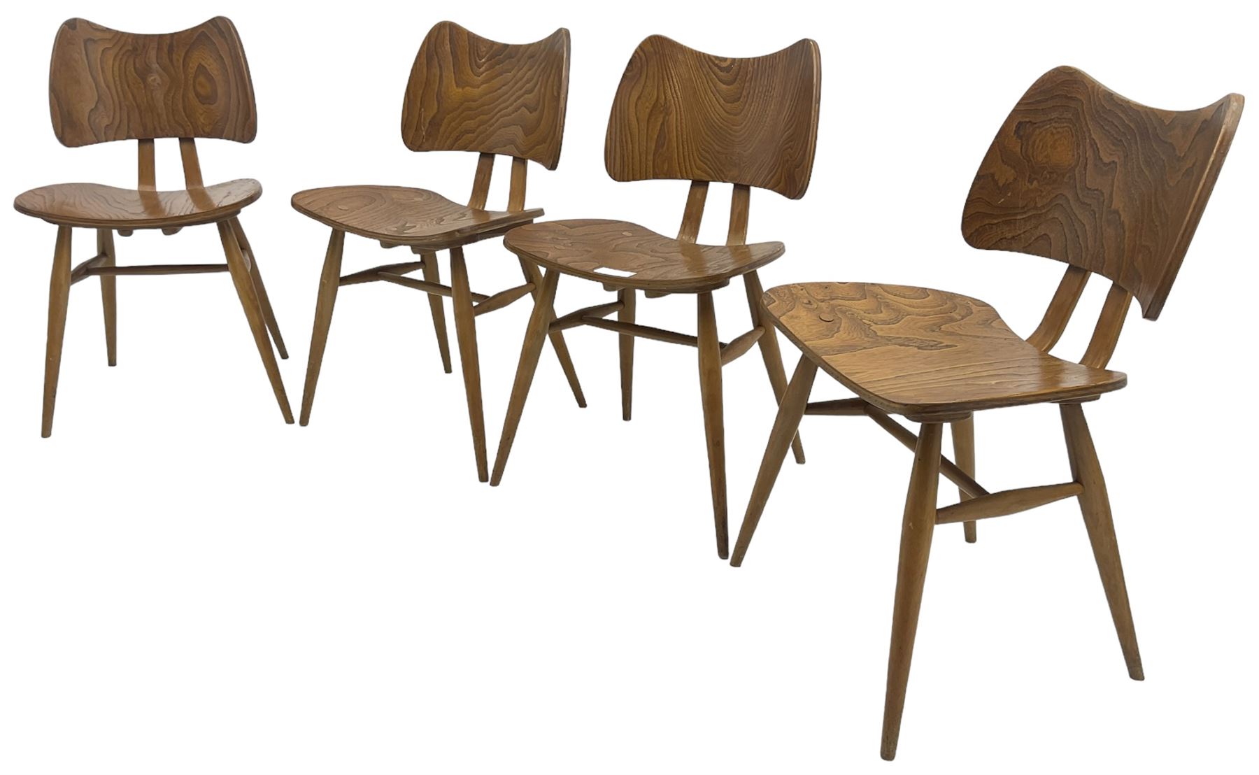 Lucian Ercolani - set of four ercol elm and beech model '401' dining chairs - Image 21 of 42