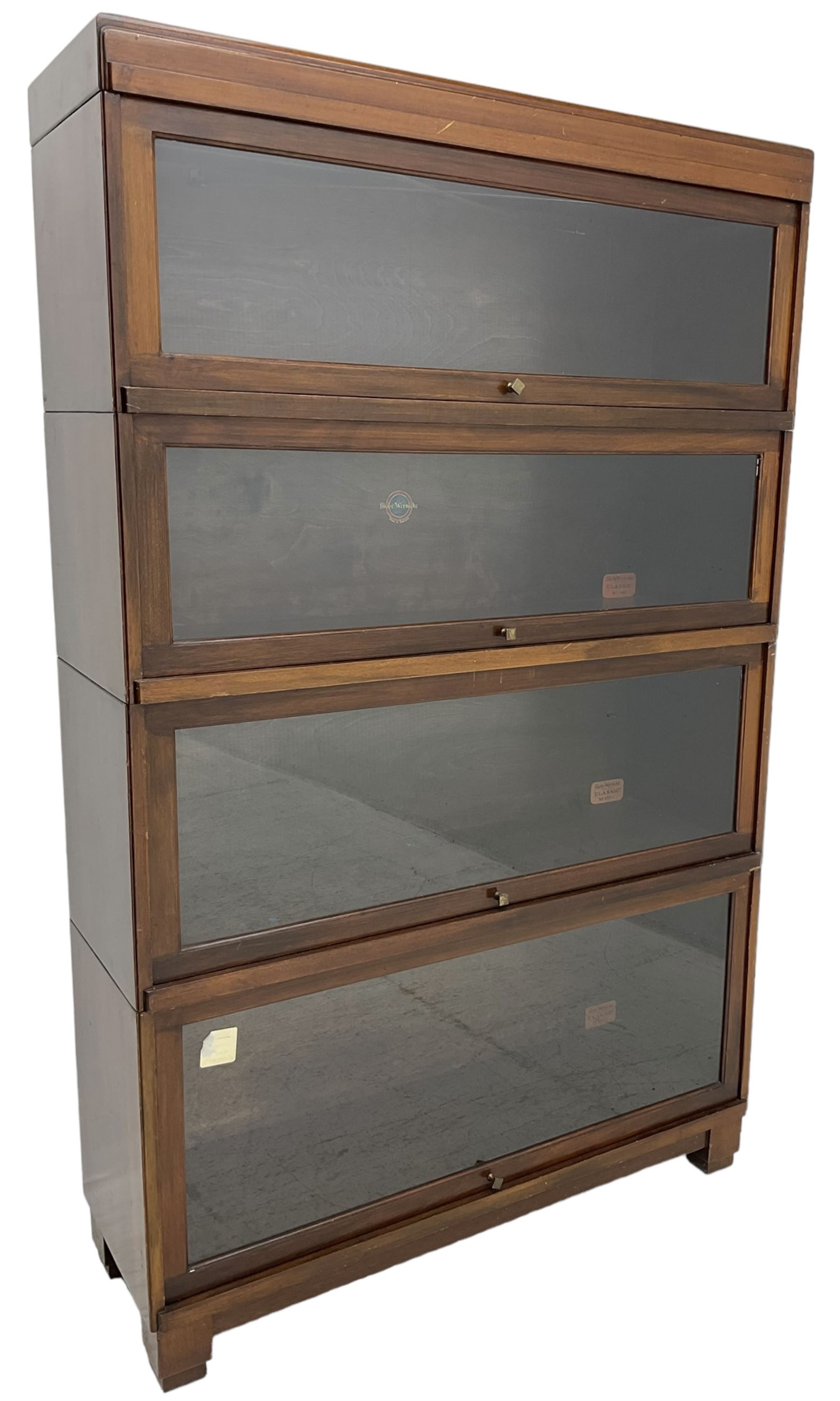 Globe Wernicke - early 20th century mahogany four-sectional stacking library bookcase - Image 4 of 8