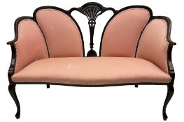 Early 20th century mahogany framed two-seat salon sofa