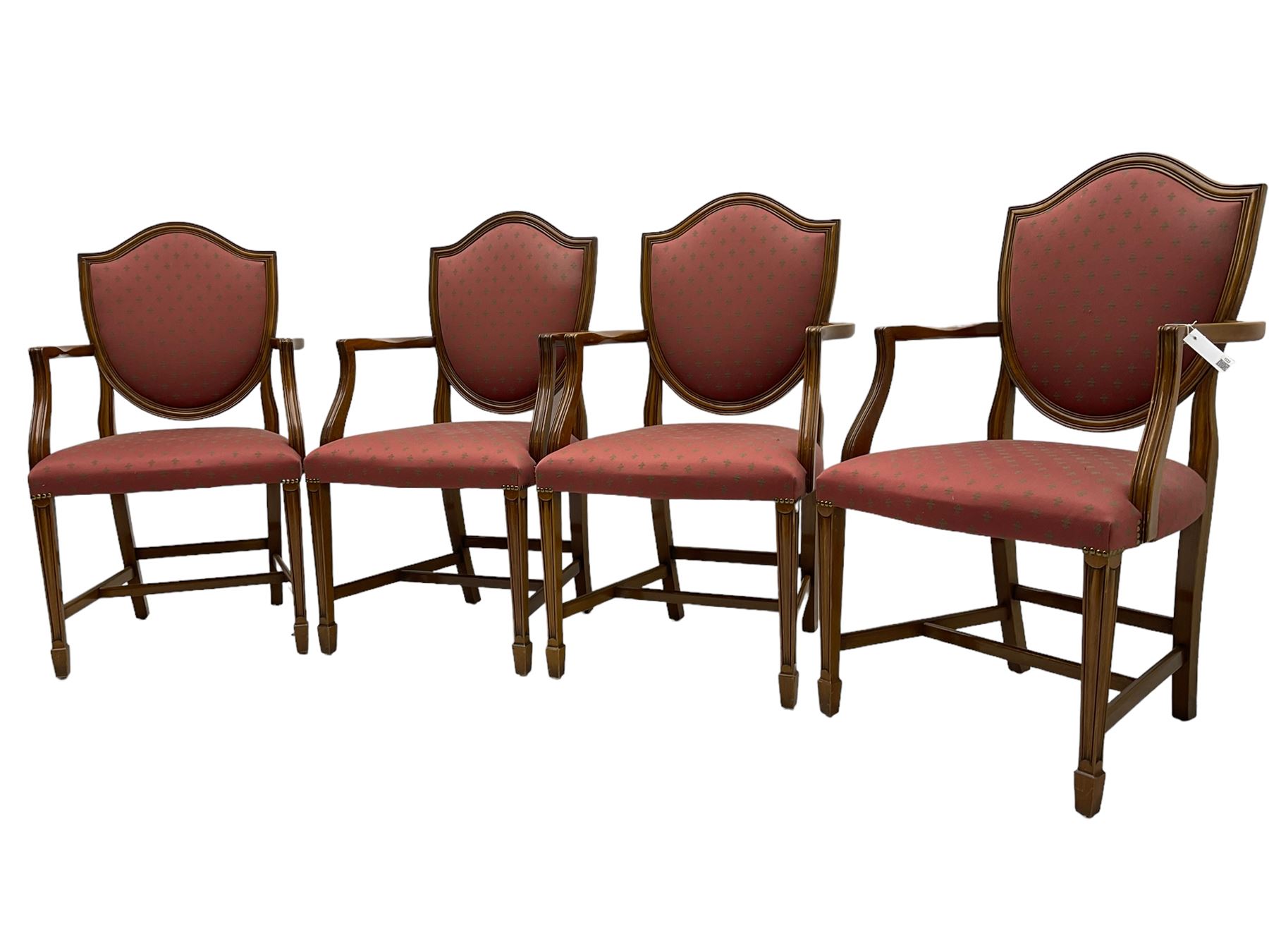 Set of six Hepplewhite design mahogany dining carver chairs - Image 7 of 10