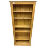 Contemporary pine open bookcase