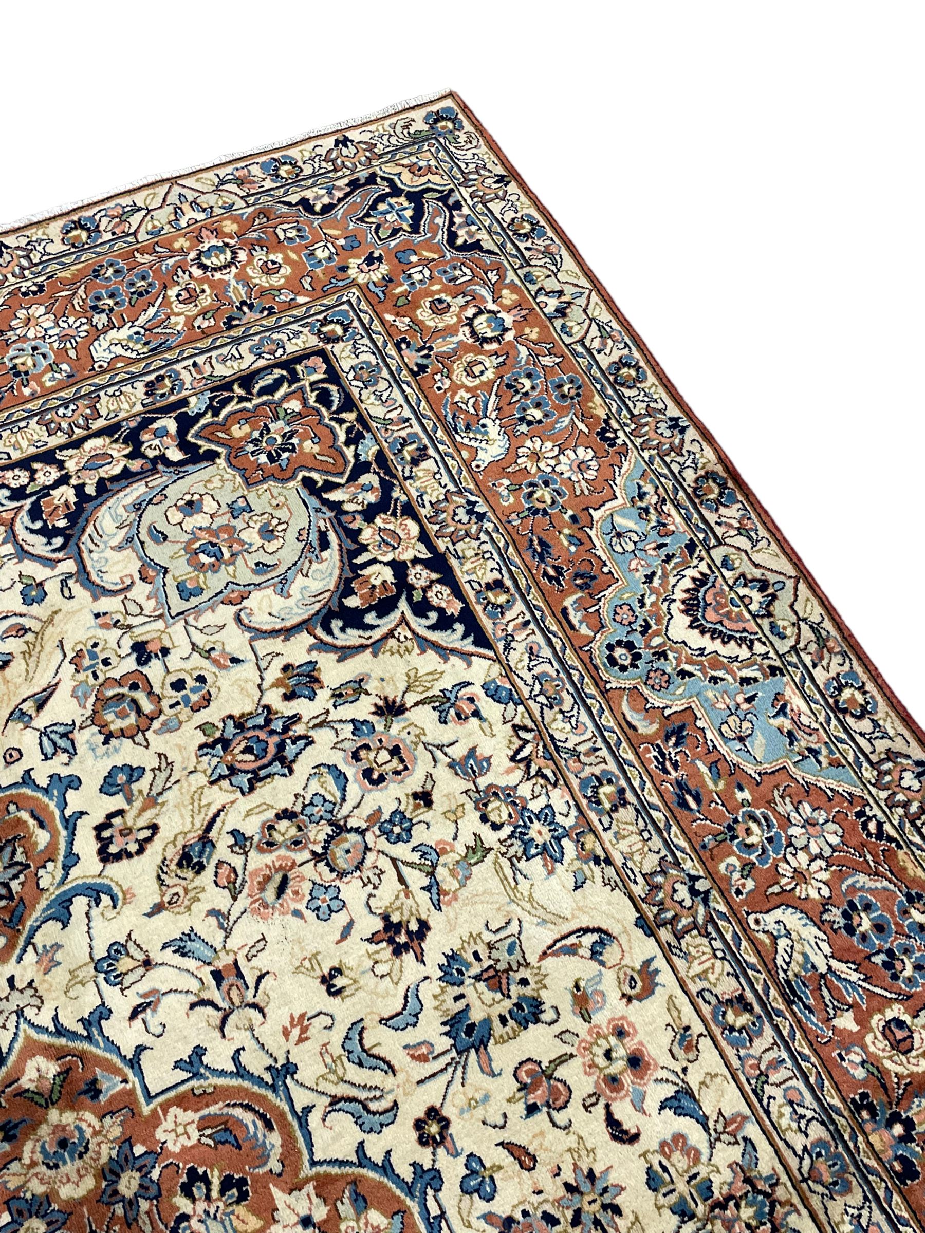 Persian ivory and peach ground rug - Image 6 of 12