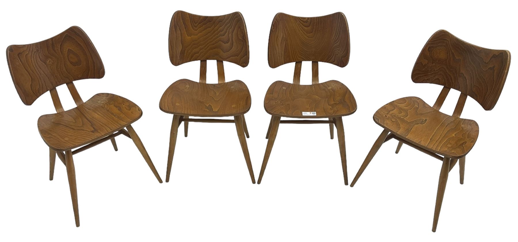 Lucian Ercolani - set of four ercol elm and beech model '401' dining chairs - Image 20 of 42