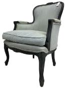 French design grey painted bedroom armchair