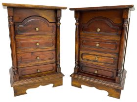 Pair of Victorian design mahogany bedside pedestal chests
