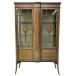 Edwardian inlaid mahogany display cabinet