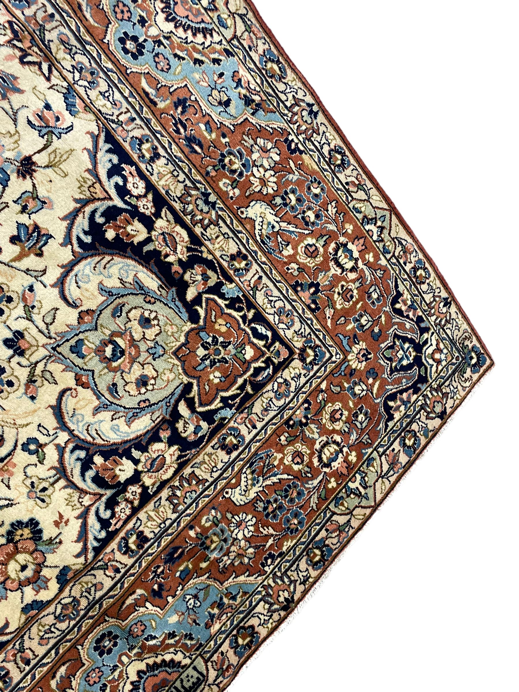 Persian ivory and peach ground rug - Image 9 of 12