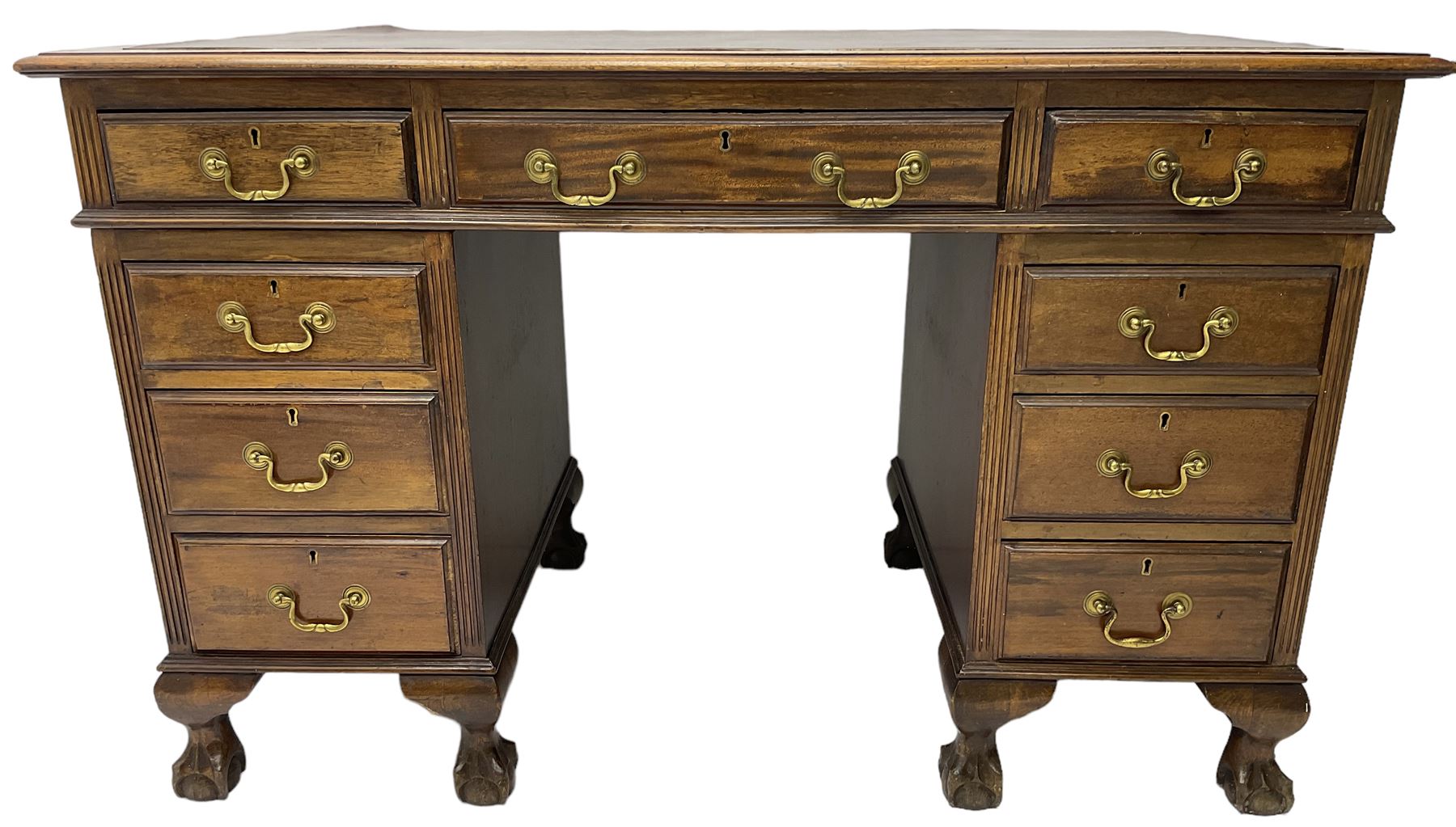 Early 20th century mahogany twin pedestal desk - Bild 4 aus 8