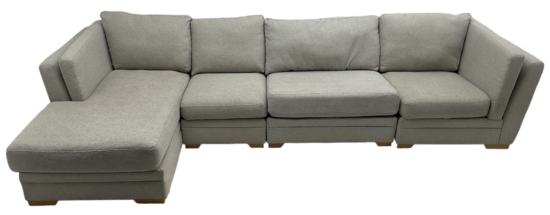 DFS - corner sofa upholstered in grey fabric - Image 2 of 8