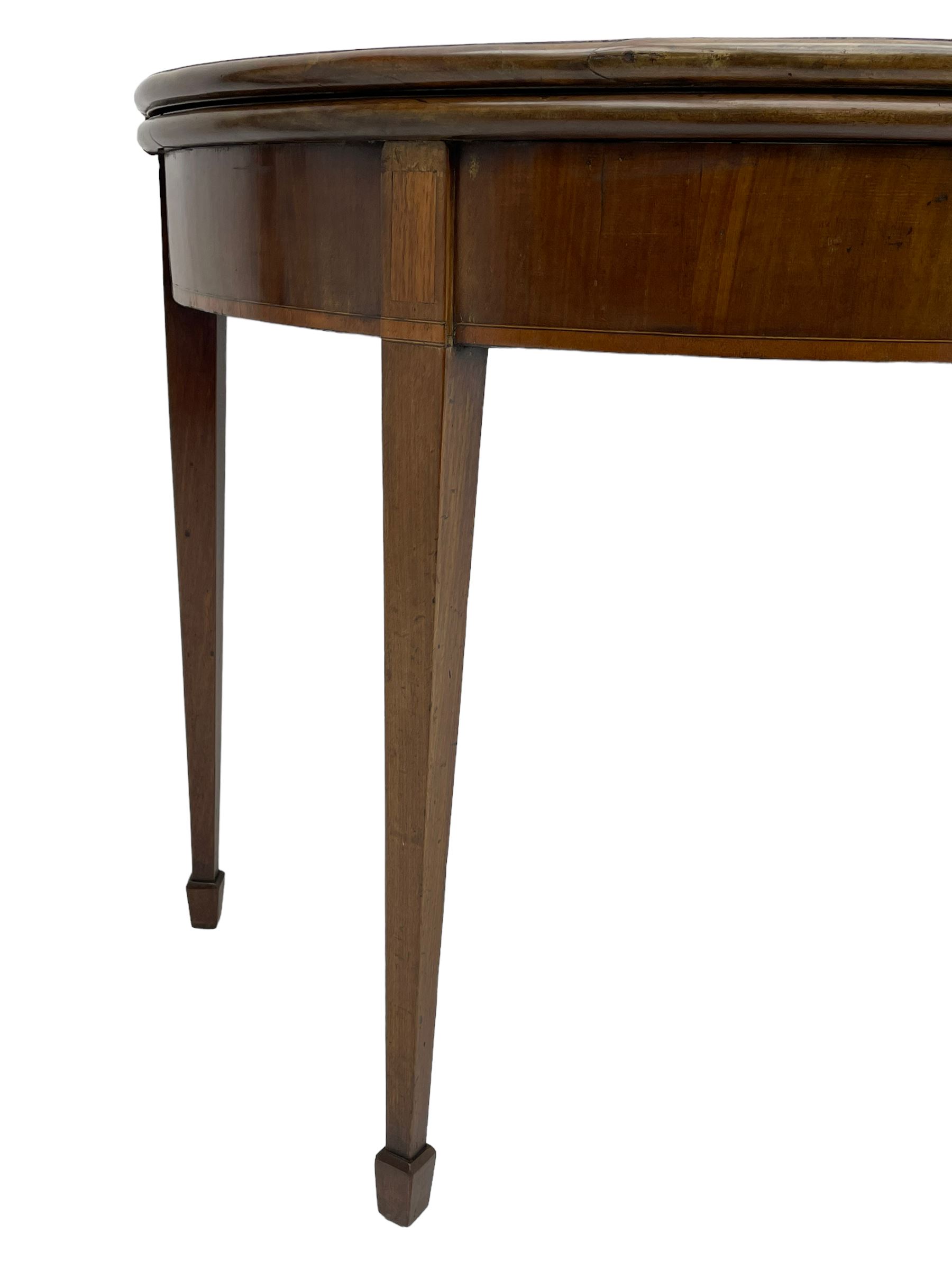 George III inlaid mahogany card table - Image 4 of 12