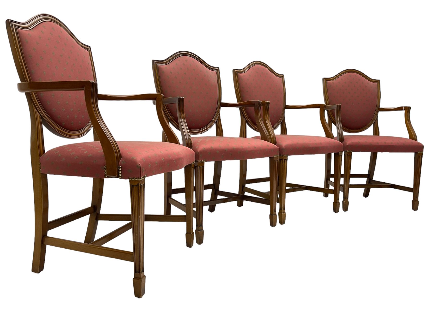 Set of six Hepplewhite design mahogany dining carver chairs - Image 9 of 10