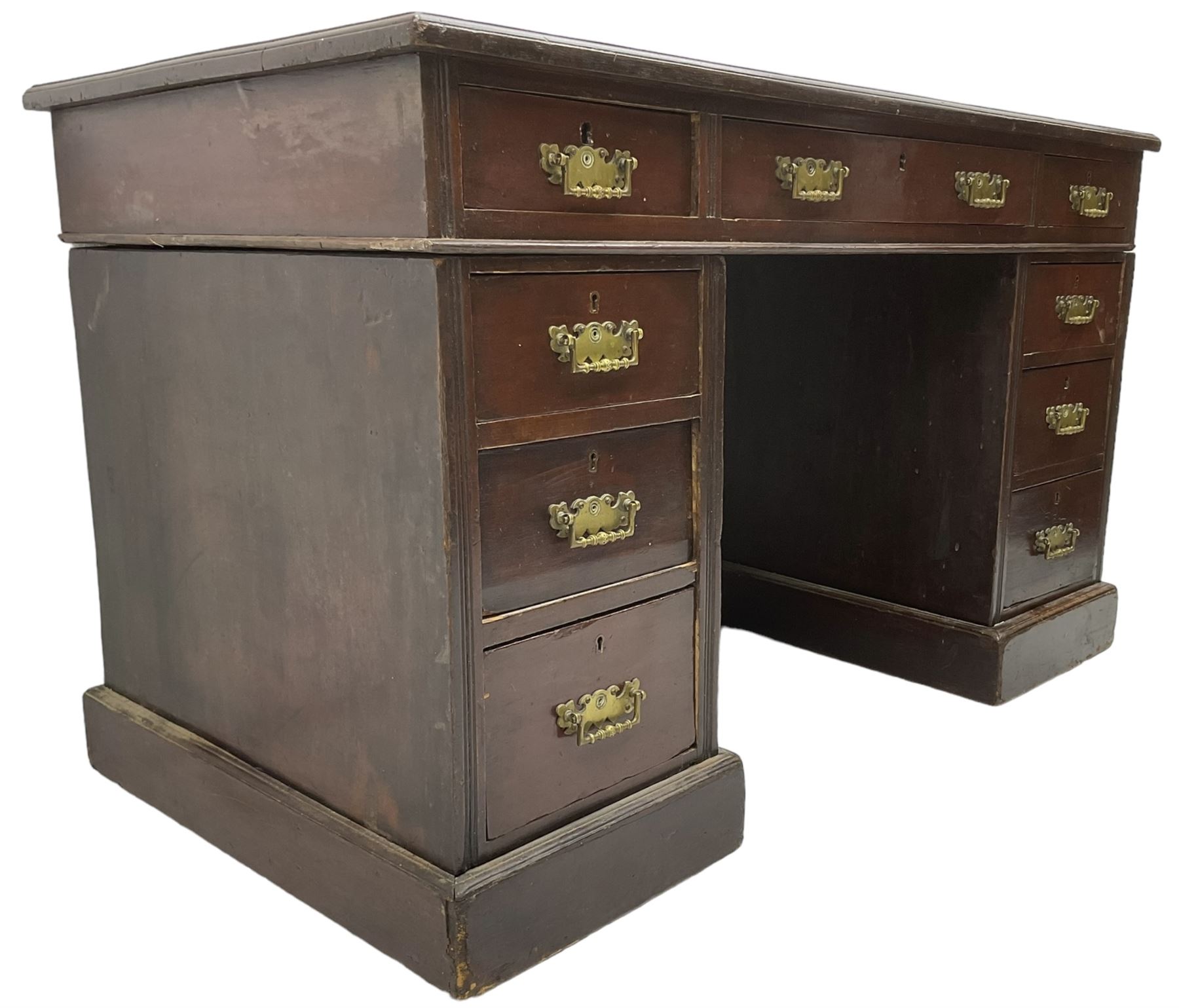 Late Victorian mahogany twin pedestal desk - Bild 3 aus 8