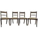 Set of four Regency period mahogany dining chairs