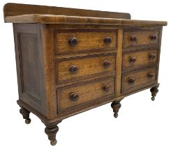 Victorian oak and sycamore dresser base