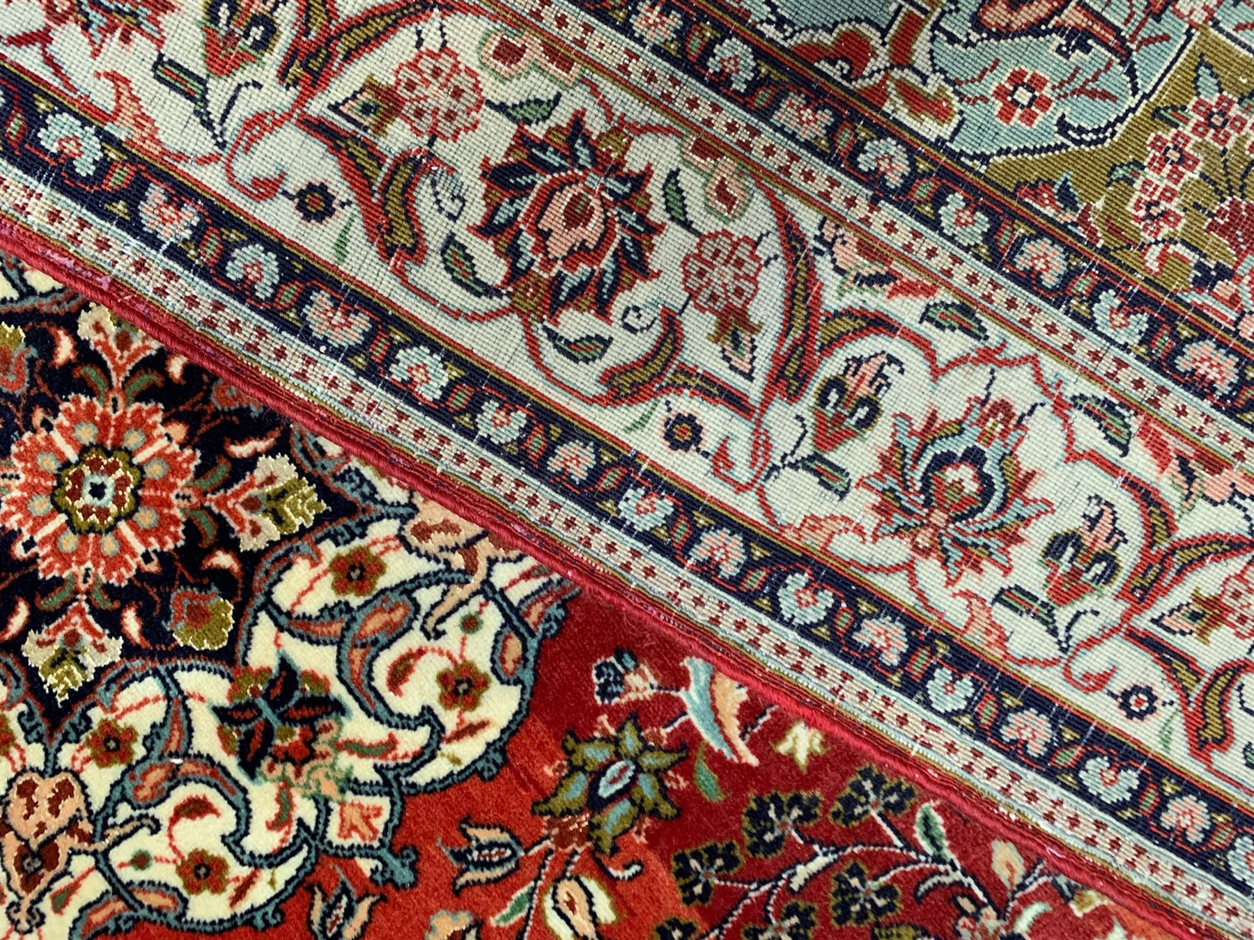 Small Persian Kashan crimson ground rug - Image 8 of 8