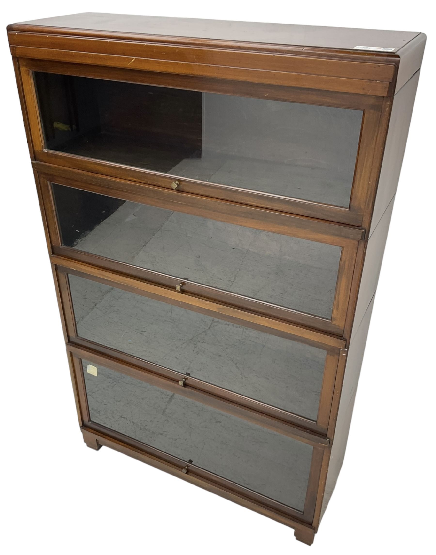 Globe Wernicke - early 20th century mahogany four-sectional stacking library bookcase - Image 8 of 8