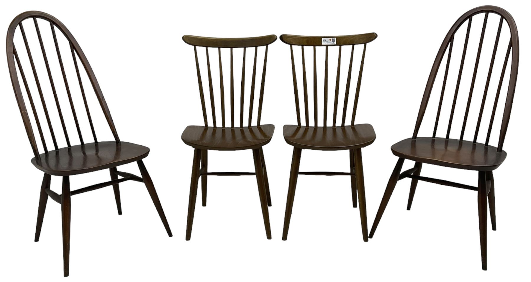 Ercol - pair of elm and beech 'Windsor' hoop and stick back chairs; Drevounia - pair of mid-20th cen - Image 2 of 6
