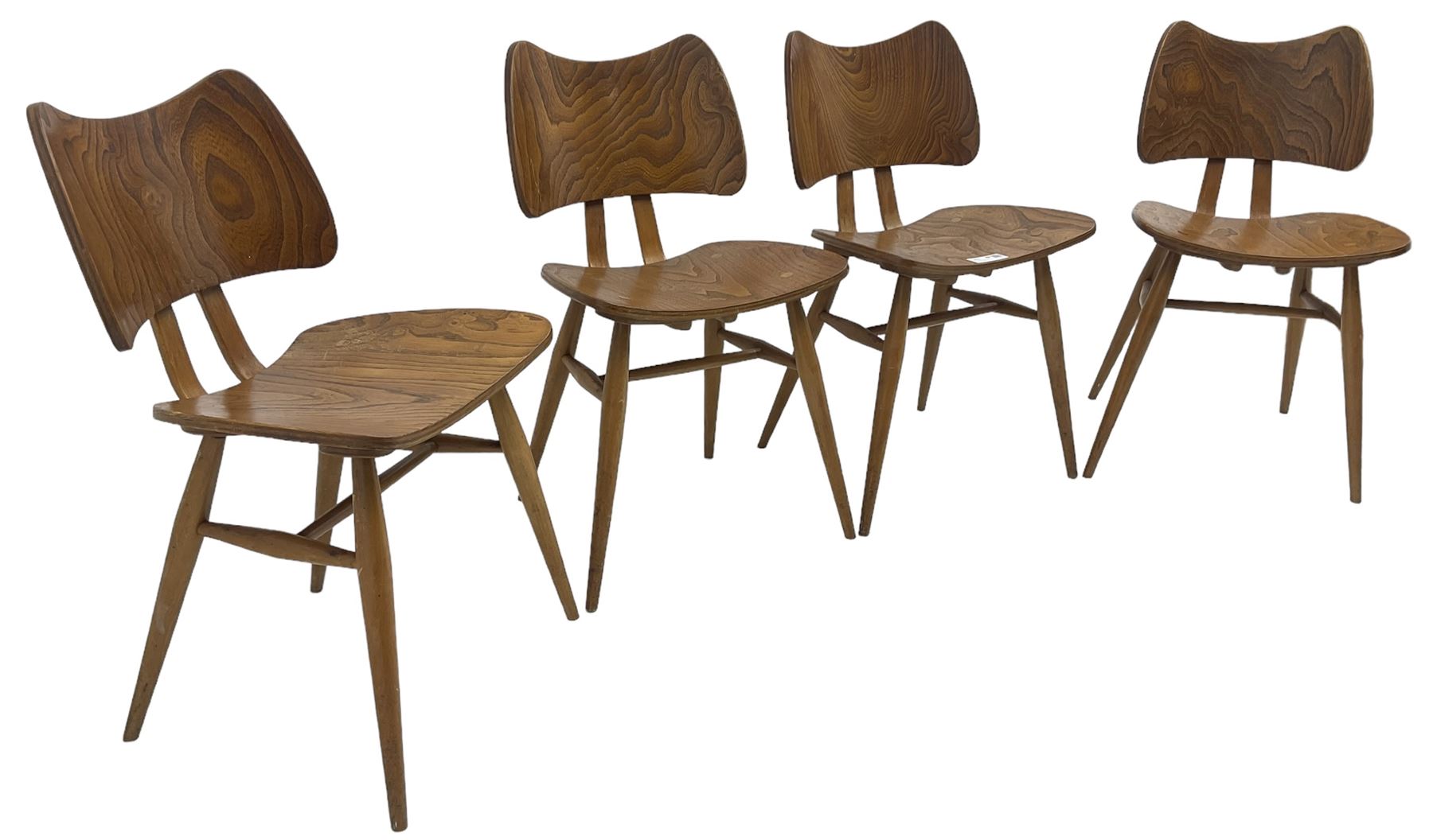 Lucian Ercolani - set of four ercol elm and beech model '401' dining chairs - Image 19 of 42