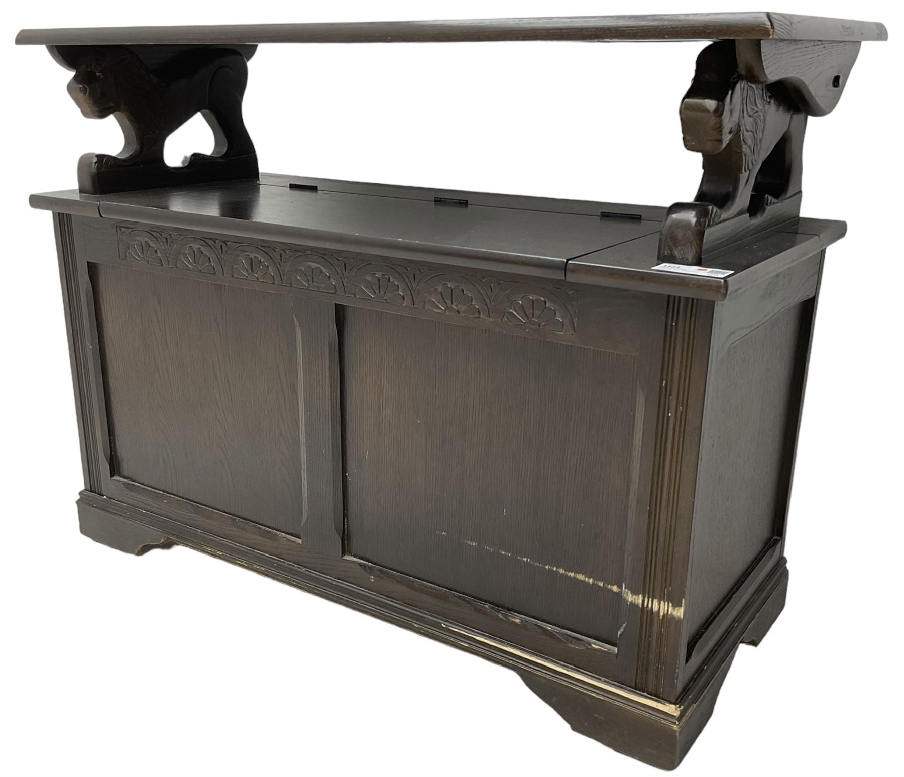 17th century design oak monks bench - Image 8 of 13