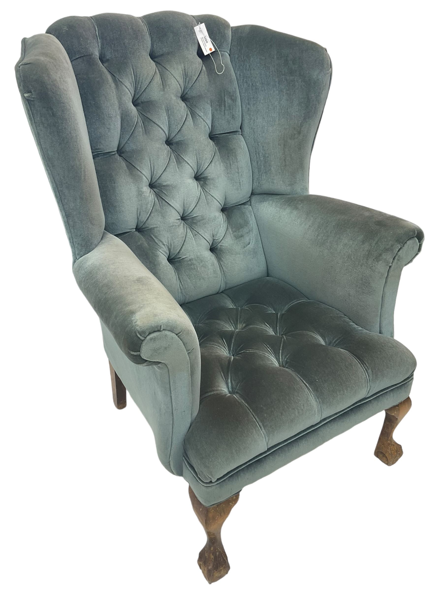 Georgian design wingback armchair - Image 6 of 6