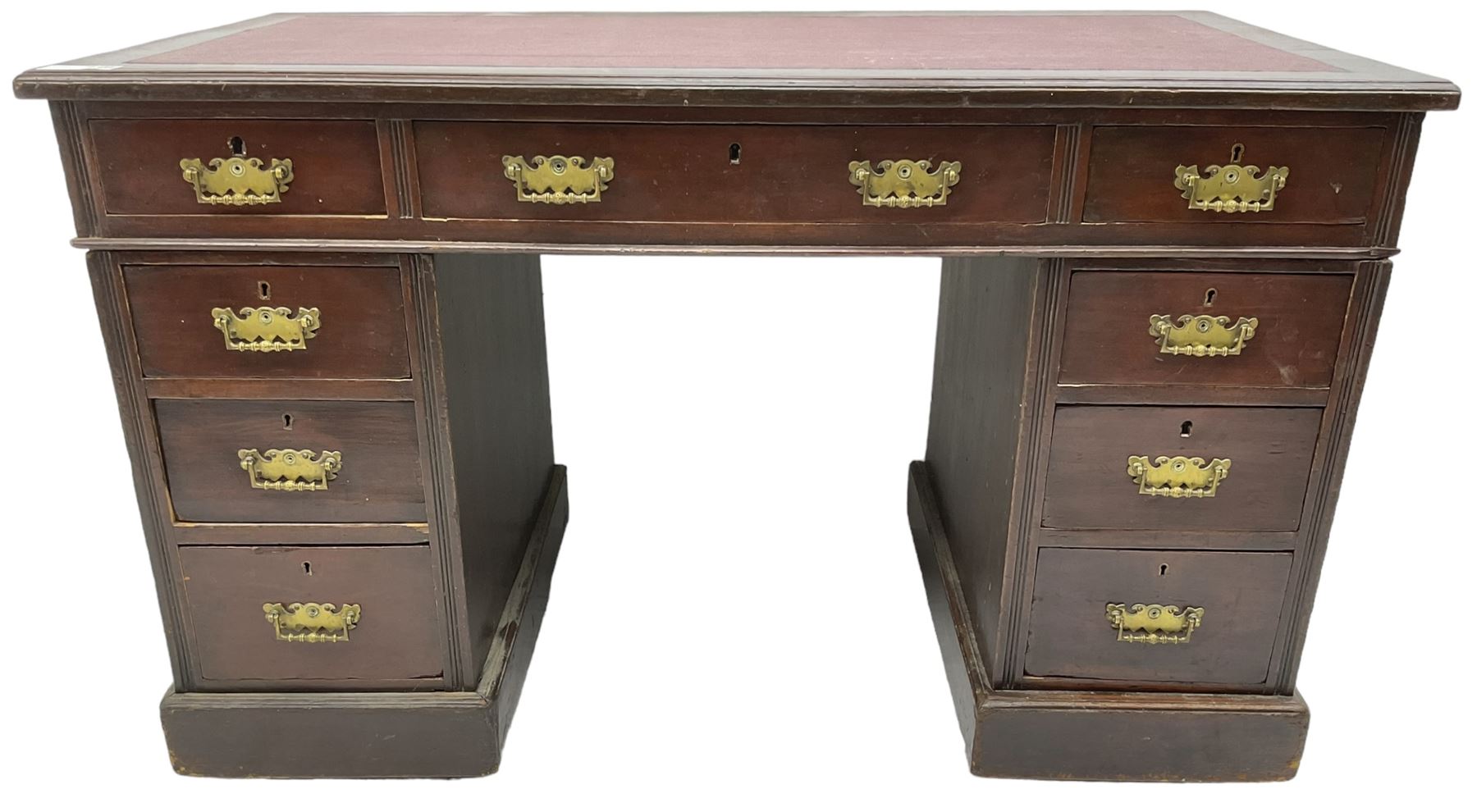 Late Victorian mahogany twin pedestal desk - Bild 5 aus 8