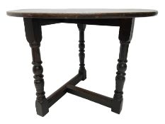 Late 18th century mahogany and oak three-legged cricket table