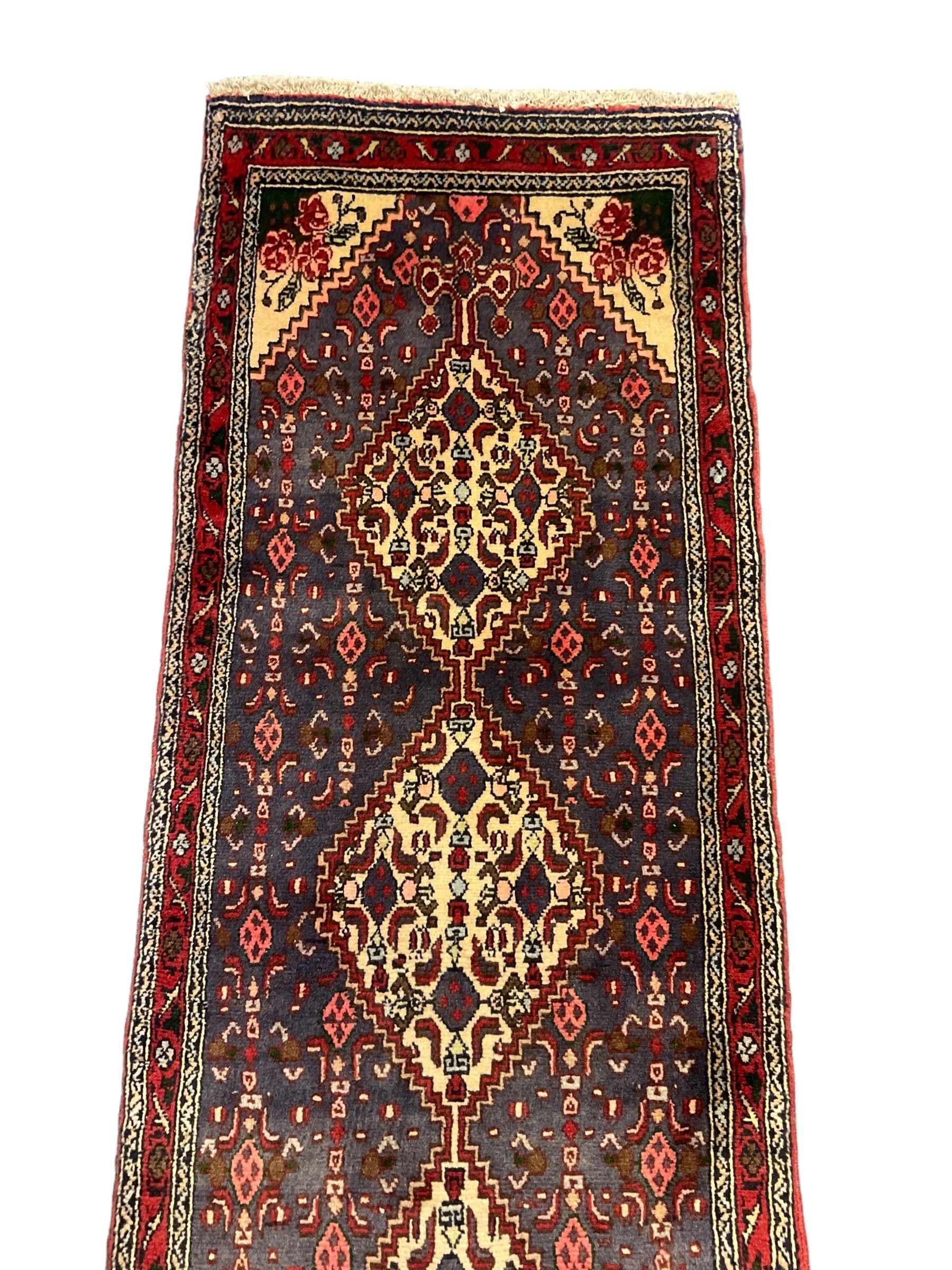 North West Persian pale indigo ground Senneh runner - Image 2 of 6