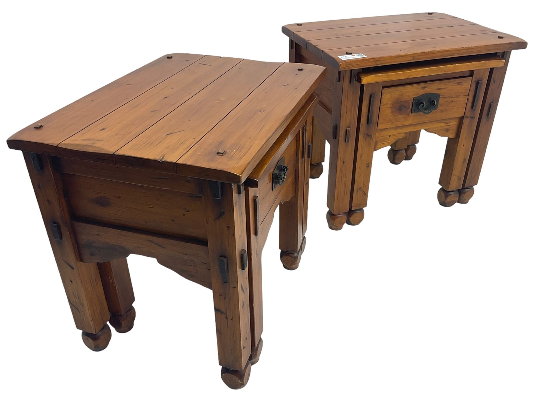 Pair of hardwood nesting lamp tables - Image 5 of 7