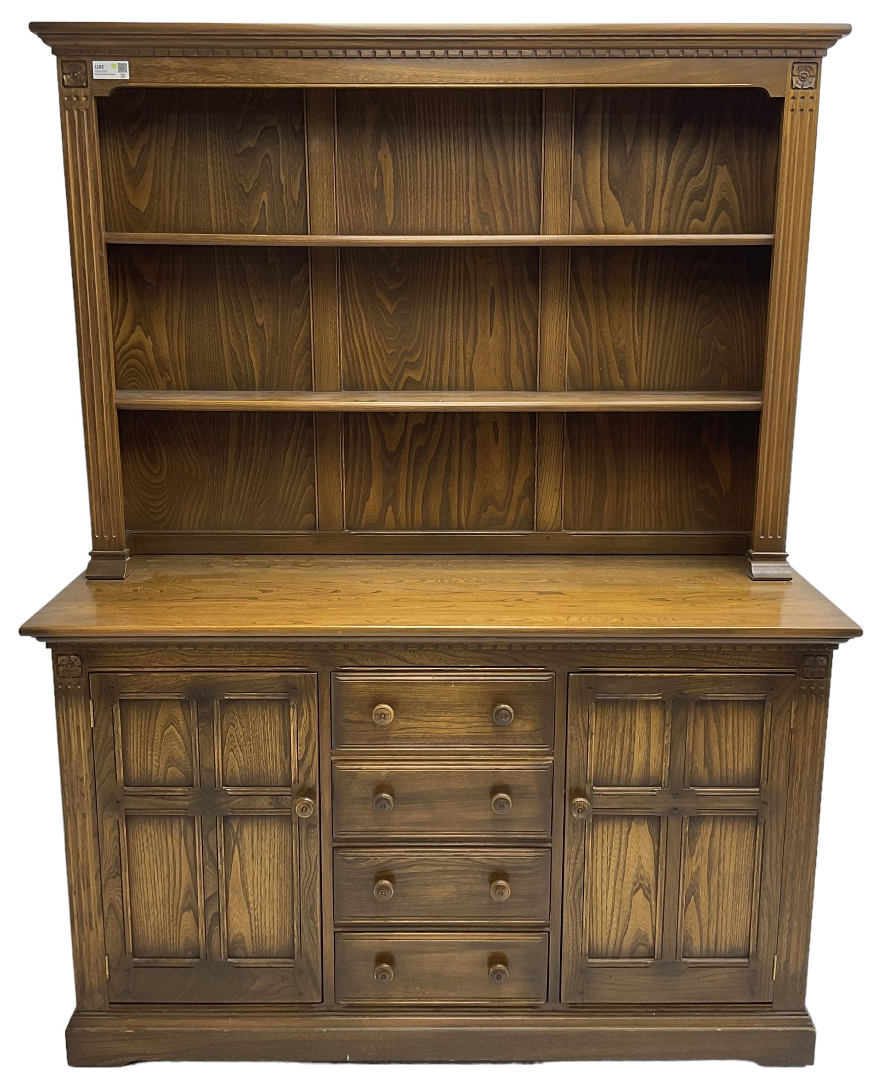 Ercol - mid-20th century dark elm 'Old Colonial' dresser - Image 2 of 7