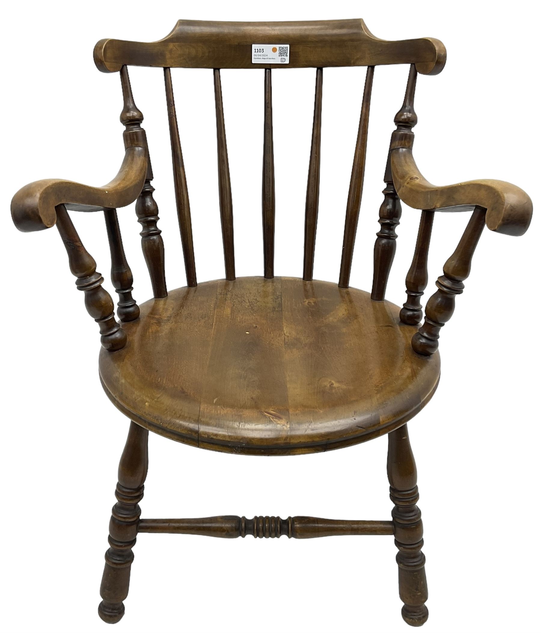 20th century stained beech armchair - Image 5 of 6