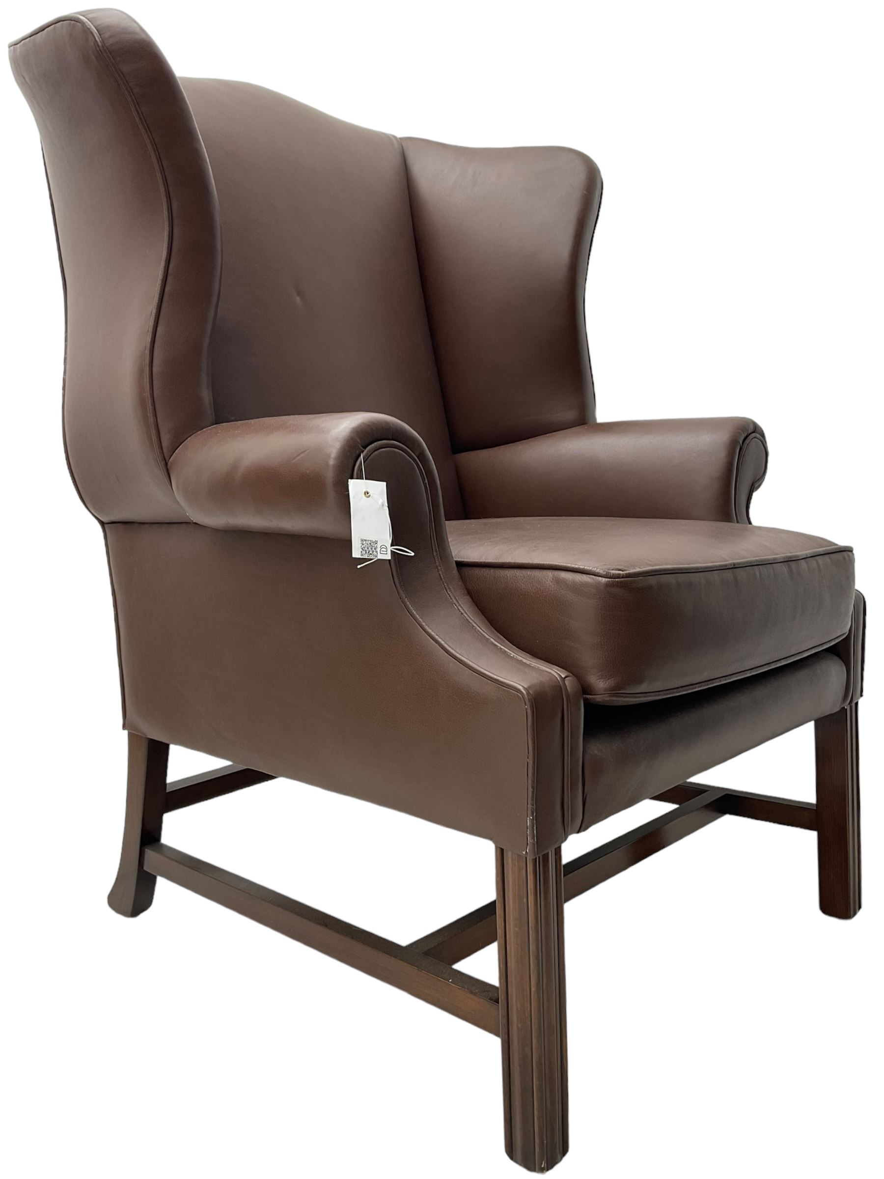 Georgian design wingback armchair - Image 3 of 6