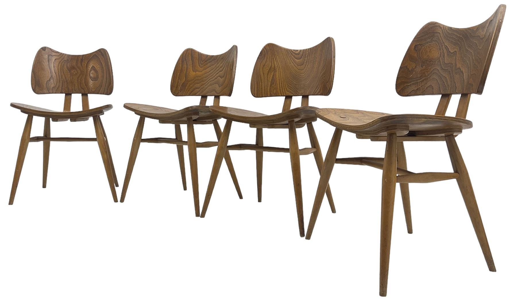 Lucian Ercolani - set of four ercol elm and beech model '401' dining chairs - Image 16 of 42