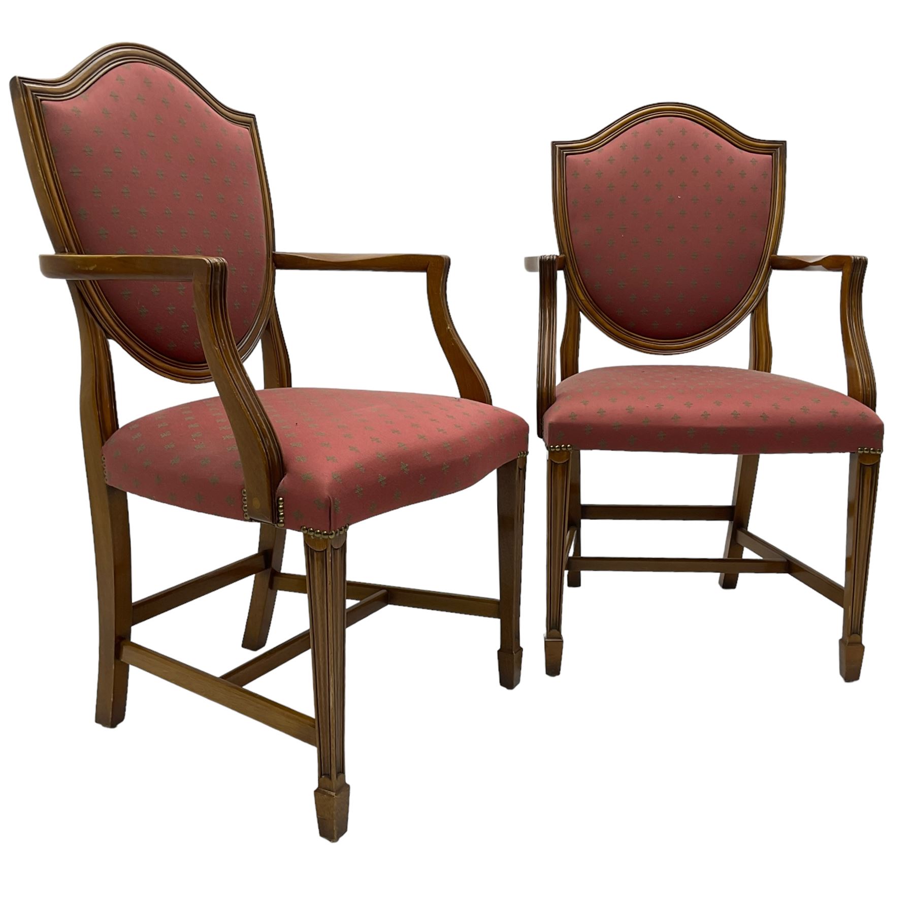 Set of six Hepplewhite design mahogany dining carver chairs - Image 2 of 10