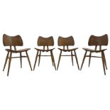 Lucian Ercolani - set of four ercol elm and beech model '401' dining chairs