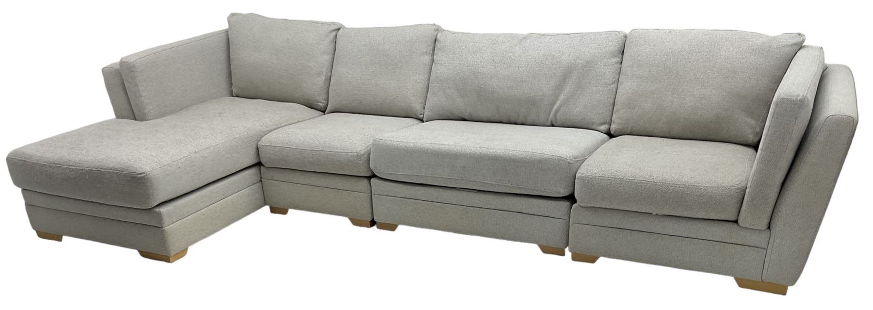 DFS - corner sofa upholstered in grey fabric - Image 3 of 8