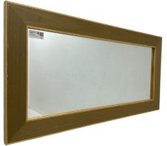 Contemporary rectangular framed wall mirror with plain mirror plate